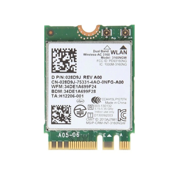 Intel Dual Band Wireless-AC 3160NGW WiFi Bluetooth M.2 2230 WLAN Card 3160NGW