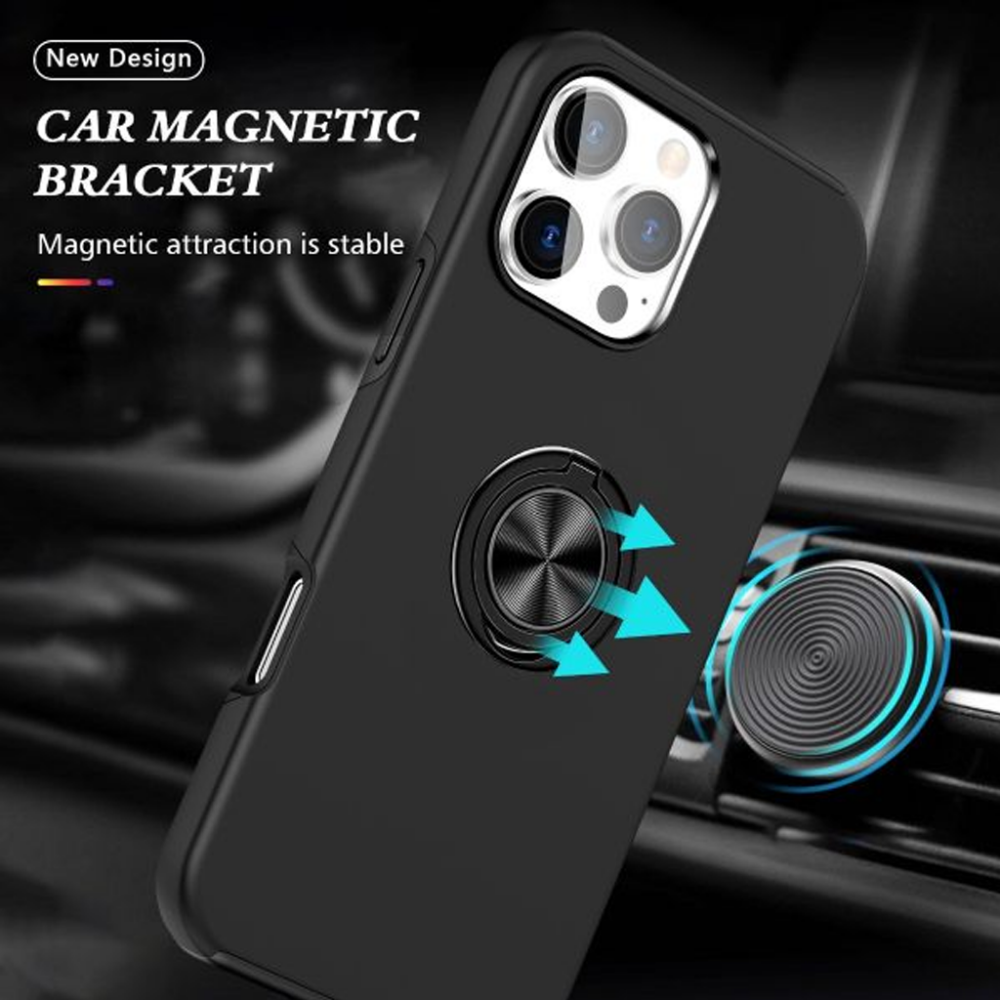 Samsung Galaxy Z Fold 7 BLACKTECH Slim Magnetic Ring Stand Case Black - Image 2