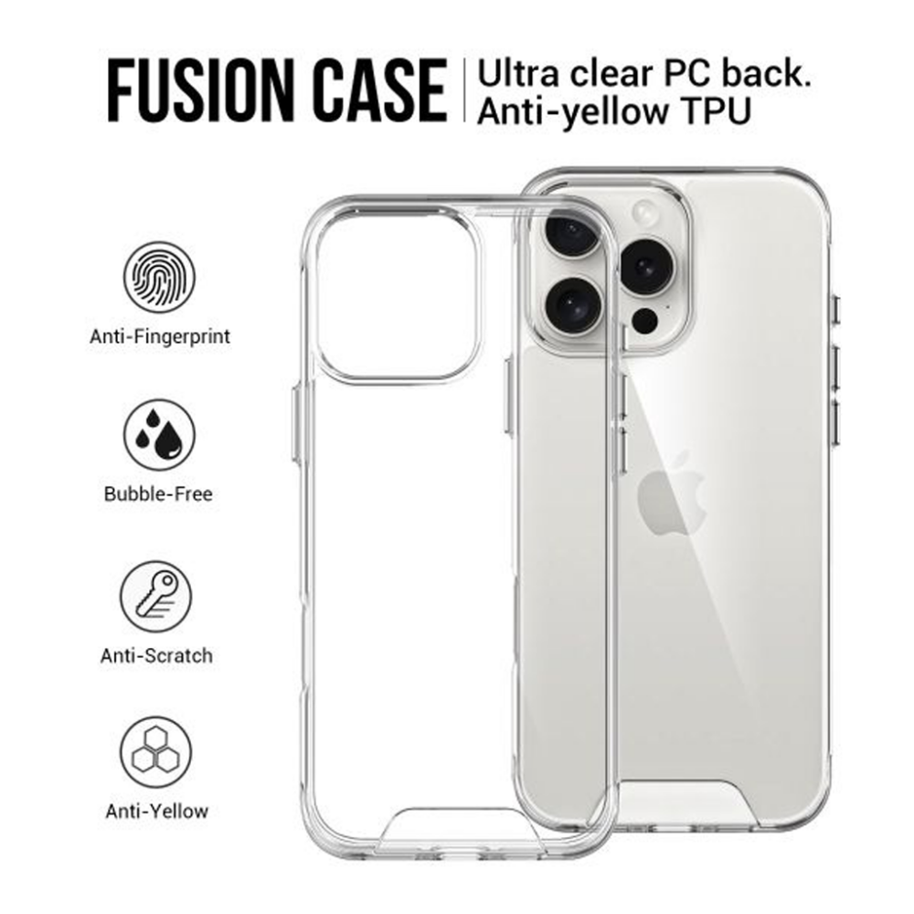 iPhone 16e 17e BLACKTECH Hard Space Case Clear - Image 3