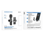 BOROFONE BFK12 Wireless Lavalier Microphone Type C Black - Image 2