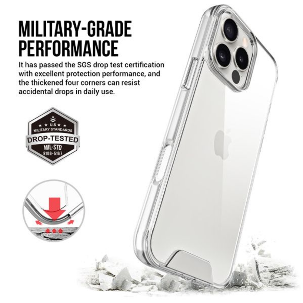 iPhone 16e 17e BLACKTECH Hard Space Case Clear - Image 2