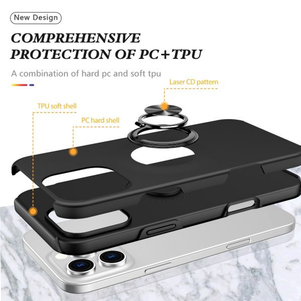 Samsung Galaxy Z Fold 7 BLACKTECH Slim Magnetic Ring Stand Case Black - Image 3