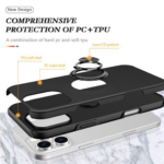 Samsung Galaxy Z Fold 7 BLACKTECH Slim Magnetic Ring Stand Case Black - Image 3