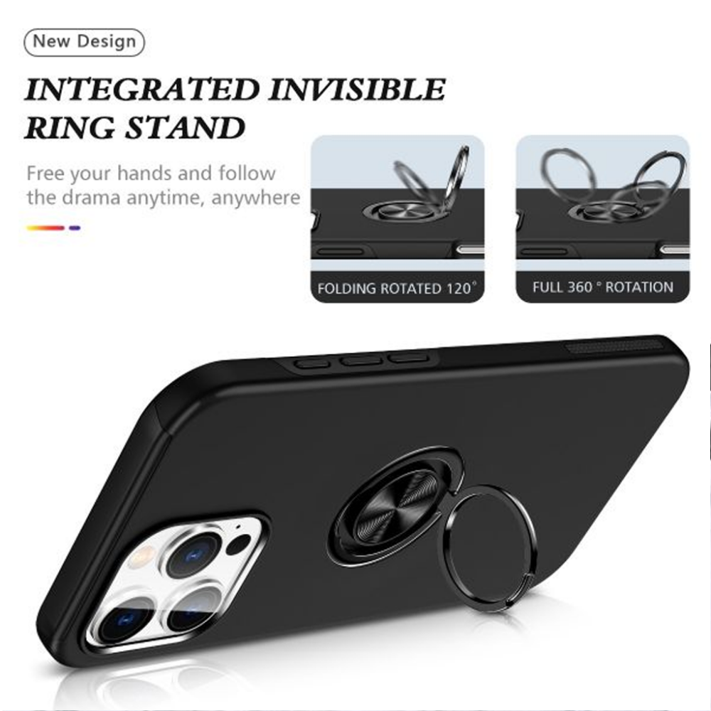 Samsung Galaxy Z Fold 7 BLACKTECH Slim Magnetic Ring Stand Case Black - Image 4