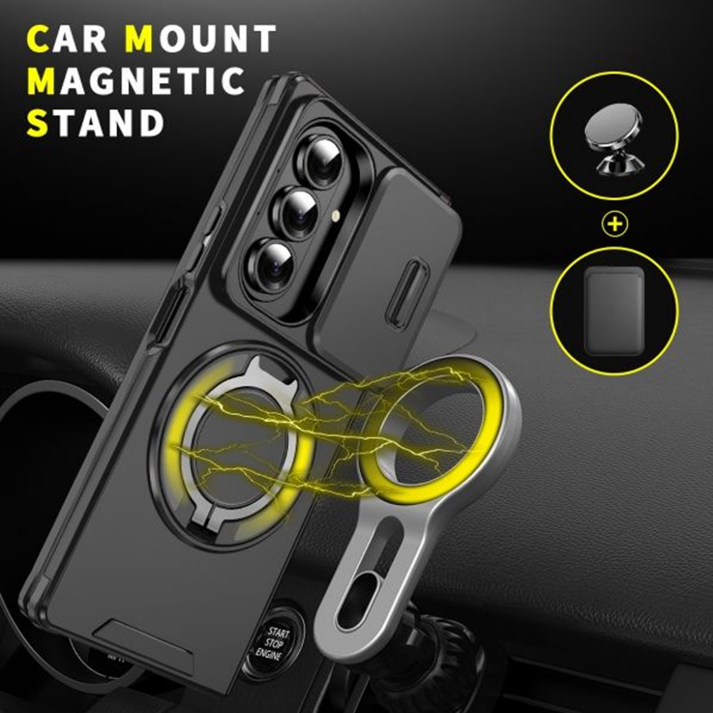 Samsung Galaxy Z Fold 7 BLACKTECH TitanRing Armor Magnetic Case Black - Image 2