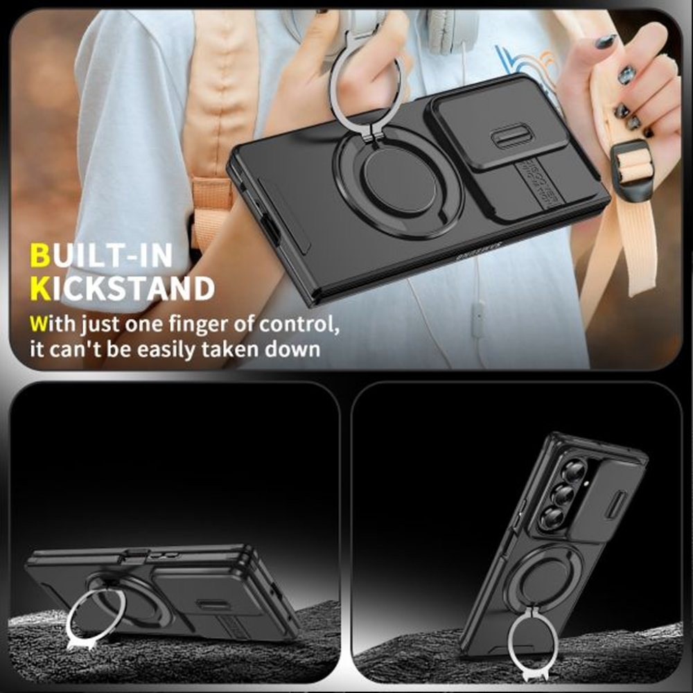Samsung Galaxy Z Fold 7 BLACKTECH TitanRing Armor Magnetic Case Black - Image 3