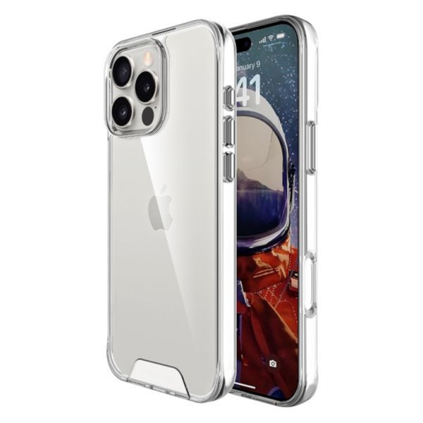 iPhone 16e 17e BLACKTECH Hard Space Case Clear