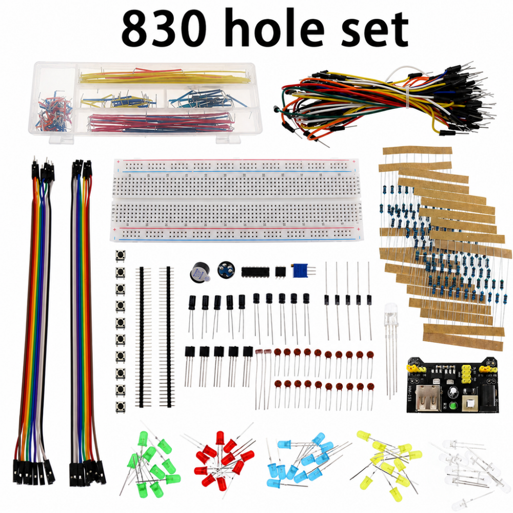 Electronics Component Starter Kit Breadboard 830 Tie Points Power Supply - Image 2