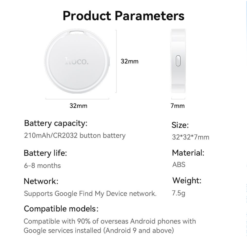 hoco E96A Android Busca Intelligent Positioning Anti-Lost Device White - Image 12