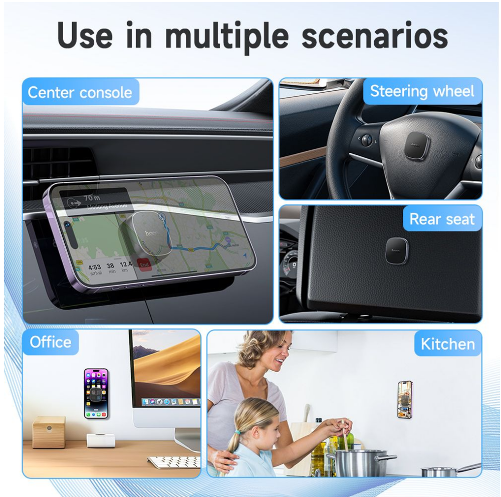 hoco H52 Ultimate Magnetic Car Holder Deep Space Gray - Image 4