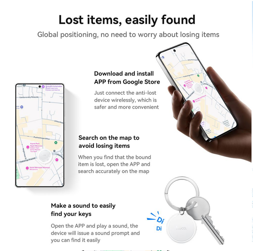 hoco E96A Android Busca Intelligent Positioning Anti-Lost Device White - Image 8