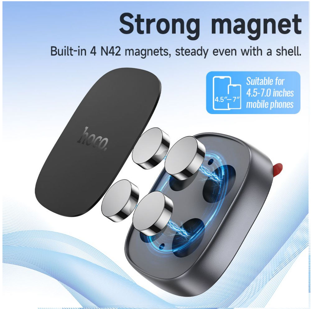 hoco H52 Ultimate Magnetic Car Holder Deep Space Gray - Image 8
