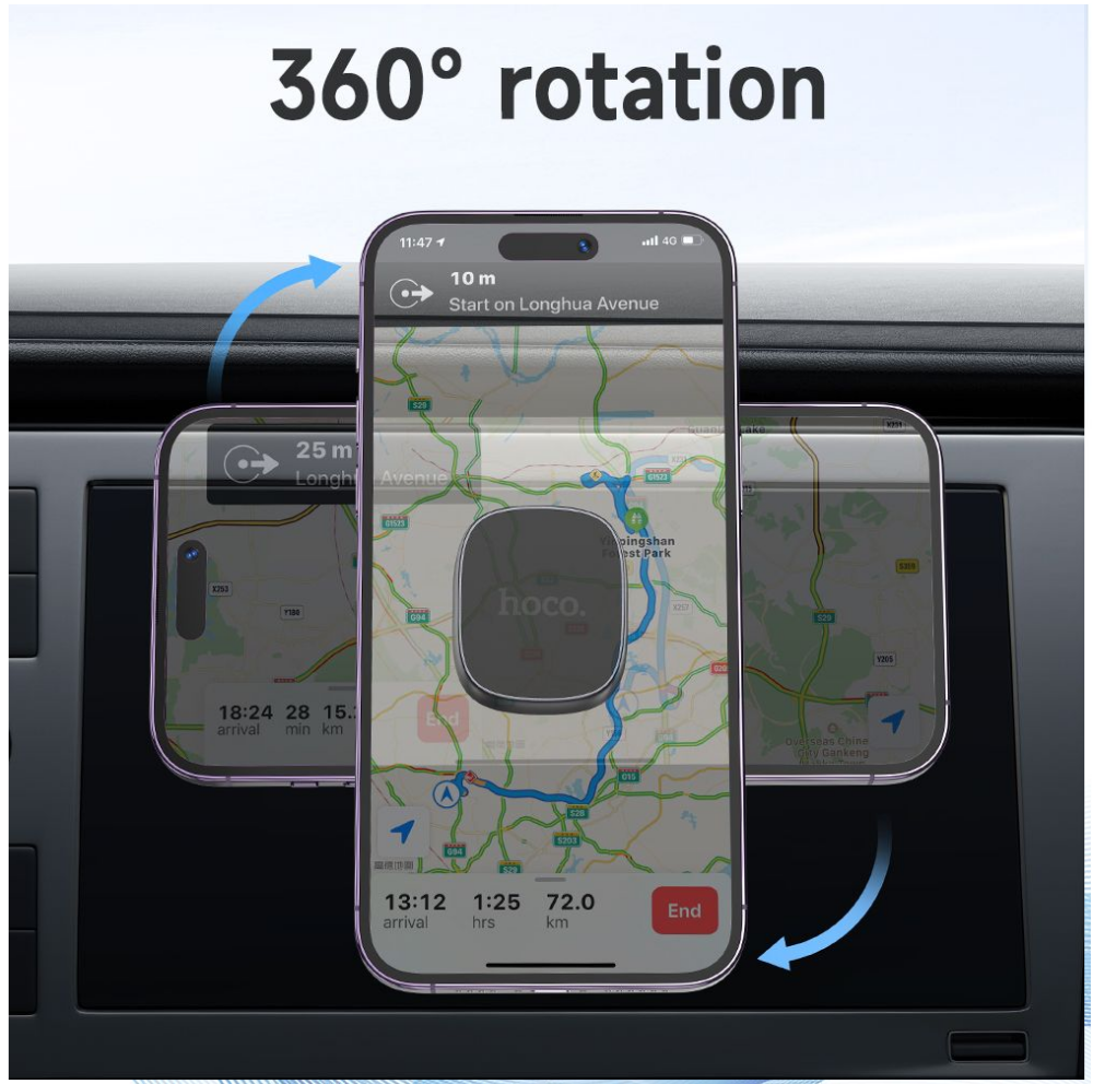 hoco H52 Ultimate Magnetic Car Holder Deep Space Gray - Image 5