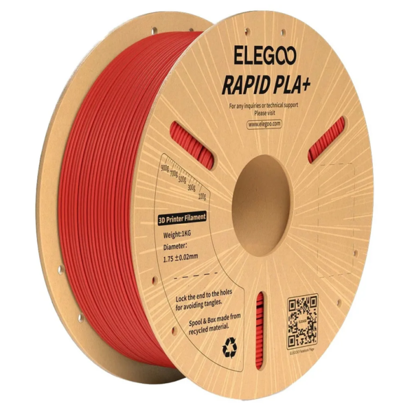 Elegoo Rapid PLA+ Filament Red 1.75mm 1kg 3D Printer Material