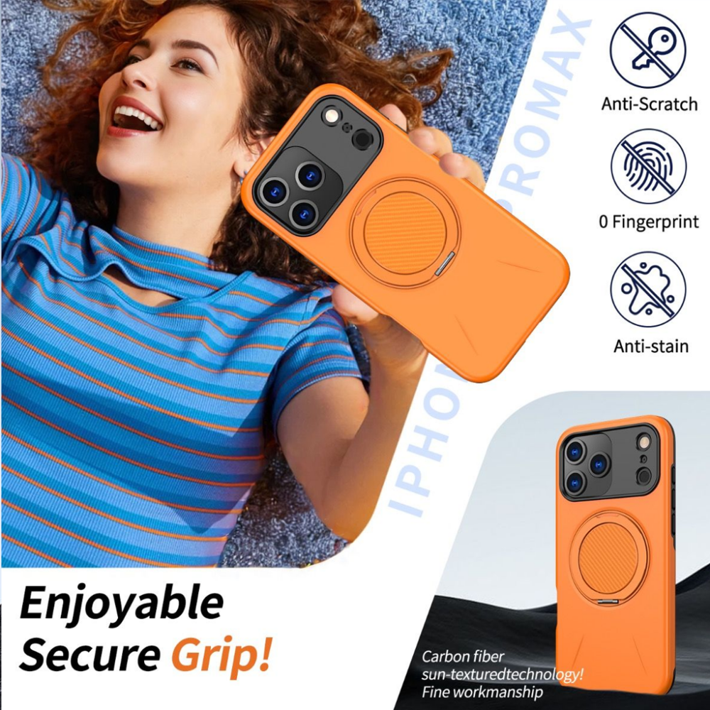 BLACKTECH Sentinel X Ring MagSafe Compatible Case for iPhone 17 Pro Max Orange - Image 4