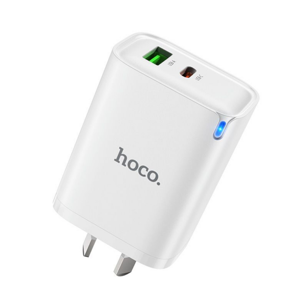 HOCO DNU4 Gather GaN PD45W + QC3.0 Fast Charger AU Plug White
