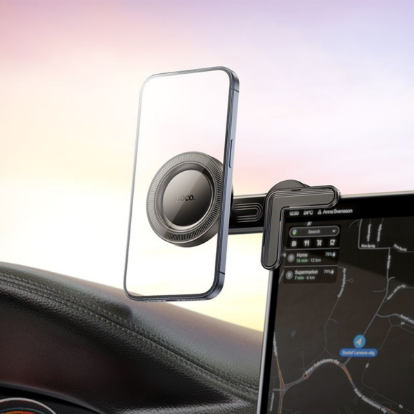 HOCO H57 Show Ring Magnetic Car Holder MagSafe Compatible Black