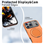 BLACKTECH Sentinel X Ring MagSafe Compatible Case for iPhone 17 Pro Max Orange - Image 2