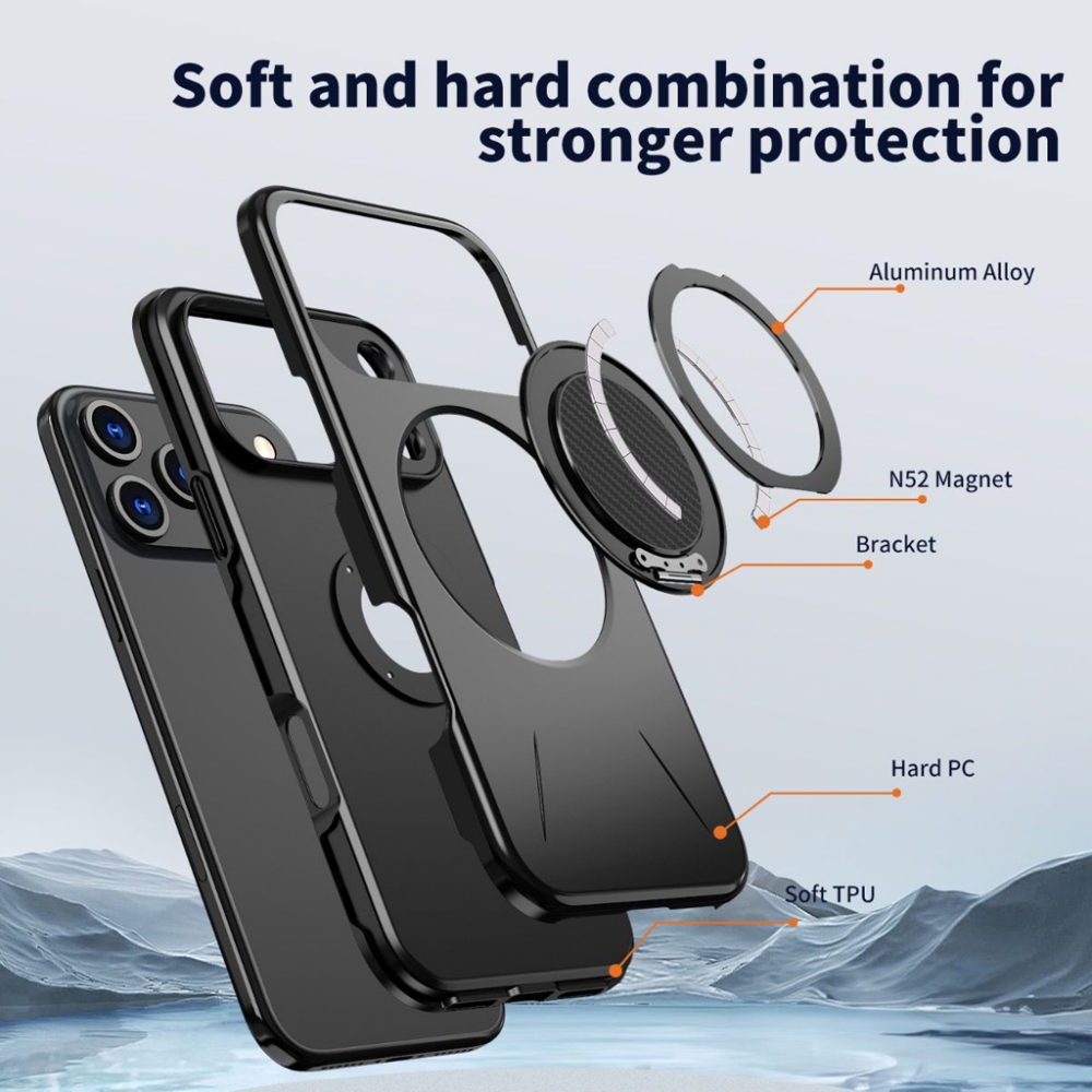 BLACKTECH Sentinel X Ring MagSafe Compatible Case for Samsung Galaxy A17 Black - Image 2